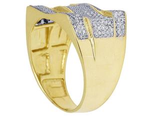 S925 Sterling <b>Silver</b> Moissanite Round Diamond Bling Hip Hop Jewelry <b>Ring</b> Collection For <b>Men</b> for Engagement Gift Party - Product Image 4