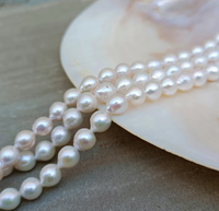 Perles rondes d'eau douce naturelles pour la fabrication de bijoux 6m brins de perles naturelles en vrac au prix de gros du fabricant