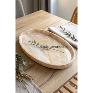 Ensemble de 3 plateaux de service alimentaire modernes en marbre multicolore et en métal argenté, non toxiques, décoratifs pour la maison, motif unique, plateaux de service alimentaire - Product Image 6
