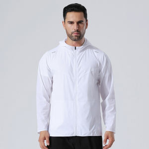 Ventes en gros de vestes d'été fines personnalisées pour l'extérieur, vestes de course à capuche coupe-vent, vestes de sport pour hommes - Product Image 1