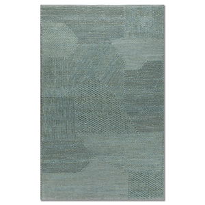 พรมปูพื้นทำมือสีน้ำเงินลายทอแบนจากปอกระเจา Nomadic Threads รุ่น PDJT-242 สำหรับบ้าน รถยนต์ รูปทรงสี่เหลี่ยมผืนผ้า ลายแบบนามธรรม เหมาะสำหรับห้องนั่งเล่นและทางเดิน - Product Image 1