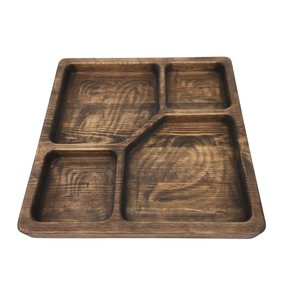 Plateau de fruits secs en bois à motif floral de luxe Plateau de service divisé pour snacks pour la maison Plateau de service de restauration standard - Product Image 5