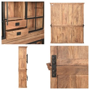 Armoire de buffet industrielle Buffet en bois massif avec portes coulissantes 180 cm avec commode à 7 tiroirs et 6 portes coulissantes Vente à chaud - Product Image 5