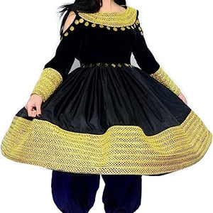 Robe kuchi vintage ethnique tribal, robe de soirée traditionnelle afghane/pakistanaise Kuchi Kochi 3057 - Product Image 1