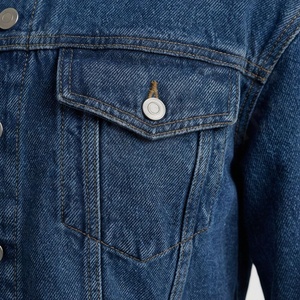 Veste en jean courte délavée pour femmes, coupe ajustée, veste en jean surdimensionnée, manches longues, style vintage, tendance, couleur personnalisée - Product Image 5