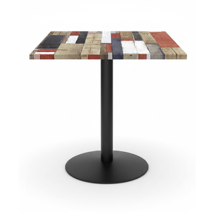 Tavolo per Interni ed Esterni di Qualità Commerciale con Legno Rosso Multicolore e Piano in Composito di Pietra Rinforzata, Arredamento da Esterno - Product Image 4