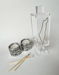 Elegante caja de fósforos de acrílico transparente personalizada Un impresionante diseño Judaica Lucite para celebraciones Judías - Product Image 2