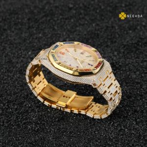 Montre de luxe Moissanite-Pass Diamond Tester, montre Moissanite 100% faite à la main, montre de bijoux étincelante, fournisseur de bijoux indiens - Product Image 5