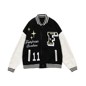 100% vestes à manches longues en cuir avec logo personnalisé vestes universitaires Letterman vestes en cuir de laine - Product Image 6