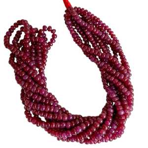 Hilo de piedras preciosas de rubí Natural suelto 2mm 3mm 4mm Rondelle para collar pulsera fabricación de joyas teñido lavado rojo indio al por mayor - Product Image 6