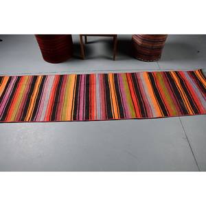 Alfombra de lana tradicional de área grande, rectángulo de 2,1x9,7 pies con diseño de retazos, rayas rojas y naranjas; para pasillo, habitación, cabecera, nuevo modelo - Product Image 3