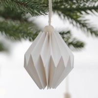 Origami scandinave minimaliste noël 3D imprimé moderne ornement papier blanc arbre de noël décorations suspendues