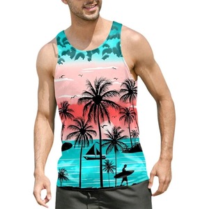 Tropical Palm Tree 3D Print Tank Top Hombres Mujeres Tank Top Beach Cocotero Patrón Chaleco Casual Hawaii Vintage Camiseta sin mangas - Product Image 2
