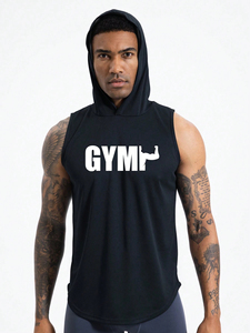 Men's Hooded <b>Sleeveless</b> Fleece Zipper-Up <b>Hoodie</b> 100% Cotton Summer Casual Quick Dry & Breathable Muscle Fit - Product Image 4