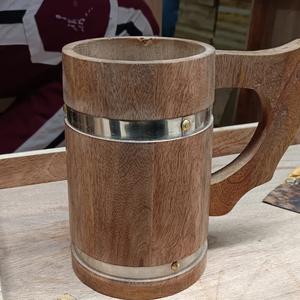 Mug en bois artisanal classique personnalisé pour la maison, le bureau, l'hôtel, mug à bière en bois, mug à thé, avec la meilleure qualité, grossiste d'Inde - Product Image 3