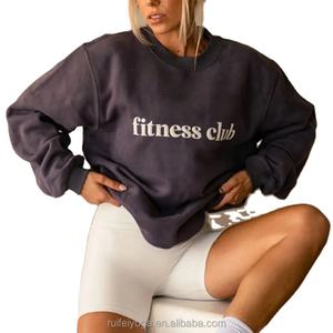 Sweat-shirt à col rond grande taille OEM de haute qualité pour hommes, tissu polaire à motif solide avec logo en relief personnalisé et fermeture éclair pour l'hiver - Product Image 1