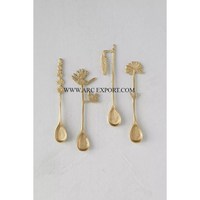 Set Peralatan Makan Dekoratif Dapur Logam Emas Polesan untuk Meja Makan, Peralatan Rumah dan Dapur, Set Peralatan Makan Terbaik yang Laris Terjual