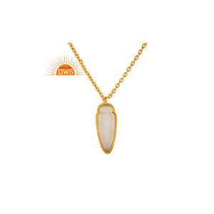 ดีไซน์ล่าสุด 2026 จี้ห้อยคอประดับพลอยรูปพระจันทร์เคลือบทอง 18K สำหรับผู้หญิง จากผู้ผลิตเครื่องประดับเพชร - Product Image 1