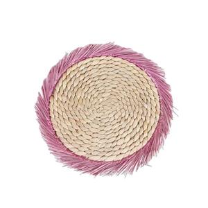 Salvamanteles Redondo, Accesorio de Decoración para el Hogar, Tejido a Mano con Ratán, Posavasos para Mesa de Comedor, Artesanía DHT - Product Image 1