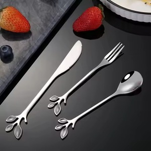 Cubiertos de Lujo de Acero Inoxidable para Fiestas, Cuchillo, Tenedor y Cuchara Dorados, Vajilla Plateada para Bodas, Juego de Cubiertos - Product Image 3