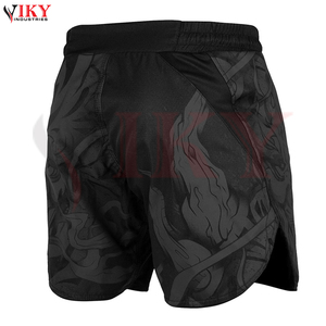 Printed Black Washed MMA <b>Shorts</b> for <b>Men</b> Custom Logo Spandex/Polyester Durable & Lightweight OEM Service - Product Image 4