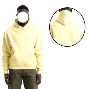 100% algodón en blanco peso pesado gota hombro hombres sudaderas con capucha de alta calidad Casual Color sólido algodón pulóver sudaderas con capucha de gran tamaño - Product Image 6
