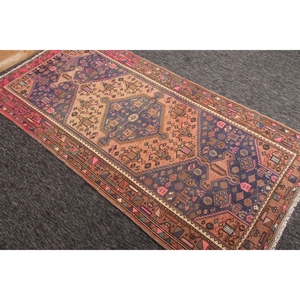 Tapis vintage 3,6x7,1 pieds, tapis turc, tapis géométrique marron - Product Image 4