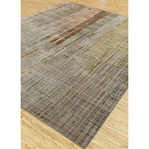 พรมไหมพรมและไหมไผ่ถักมือสีเบจและสีน้ำตาล รุ่น Kavi Unstring Srb(701) ลายแบบนามธรรม เหมาะสำหรับห้องนั่งเล่นหรือห้องนอนวัยรุ่น - Product Image 2