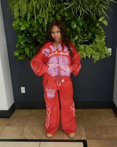 Personalizado de alta calidad Streetwear Zip up Heavyweight Oversized Mens Hoodie Parche desgastado Bordado Pantalones de chándal y Sudadera con capucha Set - Product Image 5