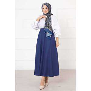 Falda Hijab de Satén Mevlana para Buceo, Color Índigo, con Característica Suave y Cómoda para Buceo - Product Image 1