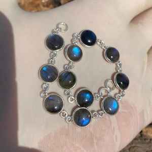 Labradorite Gemstone <b>Bracelet</b> <b>925</b> Sterling <b>Silver</b> Crystal Jewelry Handmade Unique Fashion <b>Bracelet</b> Gift For Women <b>Men</b> - Product Image 6