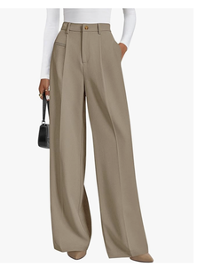 Wholesale <b>Women's</b> High Waisted Palazzo <b>Pants</b> Wide Leg Trousers Business Casual Office Work Slacks Breathable Fabric - Product Image 4