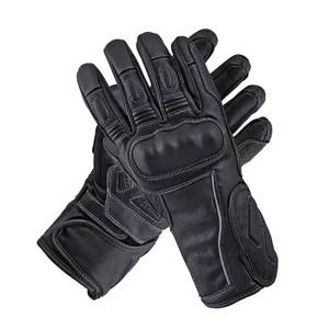 Gants de moto unisexe en cuir à doigts entiers en fibre de carbone pour l'hiver poignées respirantes pour motos de course cyclisme en plein air - Product Image 1