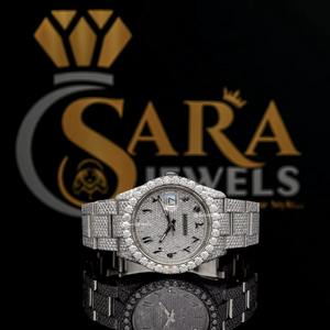 Reloj Automático de Diamante Moissanite Elegante de Excelente Calidad con Esfera de Números Arábigos para Hombre Disponible para Precio de Exportación - Product Image 1