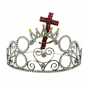 Couronne de Chevalier Templier de qualité supérieure, couronne maçonnique en argent avec strass, avec étui gratuit, strass - Product Image 1