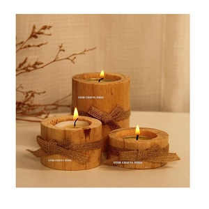 Wood Candle Stand in Natural Finished Latest Candle Holders for Home Decoration Candle Holder for Wedding Decoration From SCI - Product Image 3