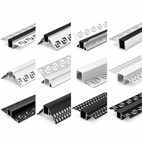 Promotion : Profilé en aluminium pour bande LED, pour plafond et cloison sèche, 1M, 1.5M, 2M, 3M