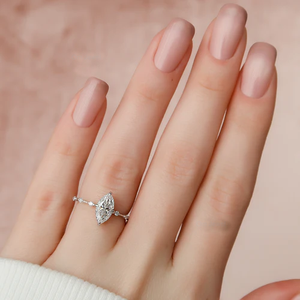 Meilleure collection 2 CT Diamant de laboratoire taille marquise Or blanc Bague de fiançailles, de mariage, d'anniversaire, de fête, cadeau IGI - Product Image 3