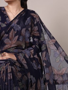 Venta caliente Lurex Brasso con viscosa floral Brasso Saree Fabricante y proveedor de Surat EN EL Rtae más bajo - Product Image 4