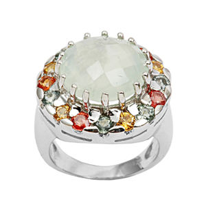 Conception de luxe exquise bagues en pierres précieuses multicolores en argent sterling 925 pour femmes - Product Image 3