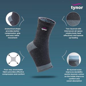 Tobillera de calidad de exportación 100%, par cómodo con dos capas de punto 3D, forma anatómica, ajuste perfecto y movimiento de tobillo fácil - Product Image 3