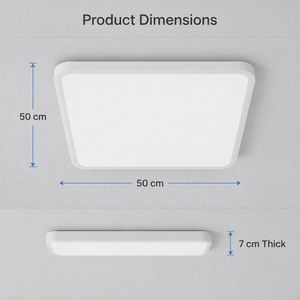 Plafonnier LED moderne en acrylique, dimmable, télécommande, carré, encastré, salon, chambre, 50 cm, 55 W, rétroéclairage RGB - Product Image 3