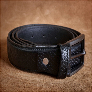 Ceintures en cuir suédé noir pour hommes avec logo personnalisé Ceintures en cuir élégantes décoratives design classique pour hommes vente en gros - Product Image 2