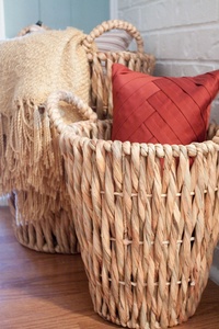 Cesta de maceta de cuerda de yute tejida a mano con soporte, diseño único, cesta de mimbre para interiores y exteriores hecha de hierro y ratán - Product Image 6