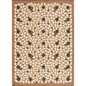 Alfombra de Lana Anudada a Mano Nuray Ivory con Patrón Geométrico, Alfombra Rectangular para Sala de Estar, Pasillo o Entrada para Adolescentes - Paem-815 - Product Image 1