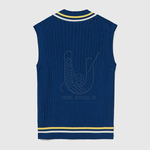 Suéter de Invierno de Algodón Tejido con Cuello en V para Hombres Adultos, Estilo Escolar, Cómodo - Product Image 2