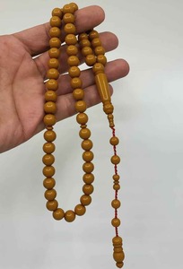 Joyería Islámica Árabe con Cuentas, 33 Cuentas de Oración Musulmanas, Tasbih, Misbaha, Sibha, Tasbeeh de Piedra Hecho a Mano con Borla - Product Image 3