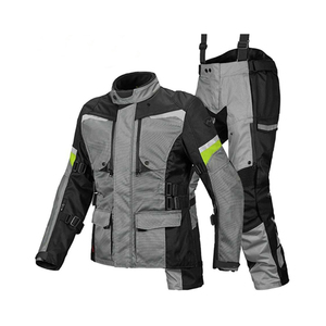 Chándal textil y de cuero para montar en motocicleta, traje de moto multicolor personalizado con relleno - Product Image 5