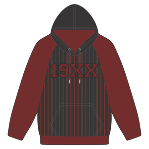 Année de fondation KAP Pull à capuche noir Maroon Manches raglan Rayures Mélange de coton Fraternité grecque Vêtements Divine Nine HBCU - Product Image 2
