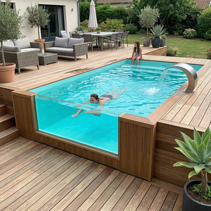 Piscina Elevada de Fibra de Vidrio de Primera Calidad para Exteriores, Resistente a los Rayos UV, de Bajo Mantenimiento y Larga Duración, Piscina Familiar - Product Image 3